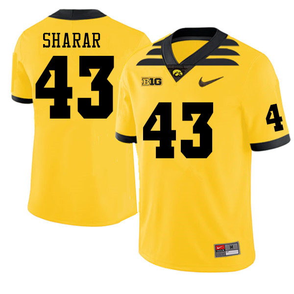 Men #43 Karson Sharar Iowa Hawkeyes College Football Jerseys Sale-Gold